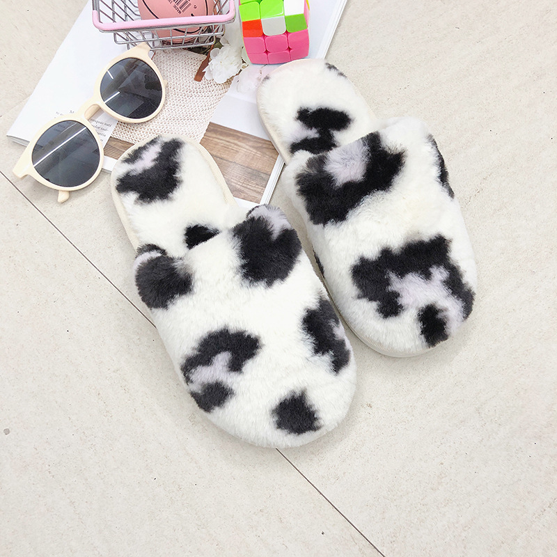 Slippers | Faux Fur Star Round Toe Mule Slippers  – Womens Footwear Slippers