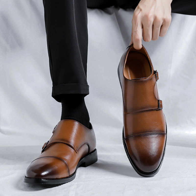 Smart Shoes | Leather Double Monk Strap Shoes  – Mens Footwear Mens