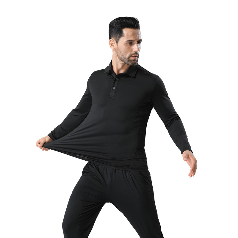 Sportswear & Activewear | Pure Supima® Cotton Long Sleeve Polo Shirt  – Mens Clothing Mens