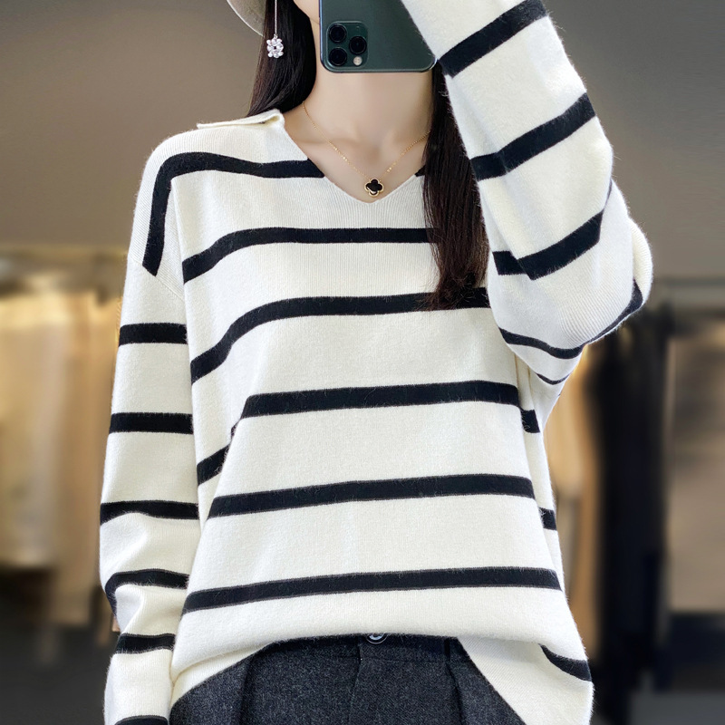 Suits & Workwear | Cotton Rich Striped V-Neck Jumper  – Womens Clothing Suits & Workwear