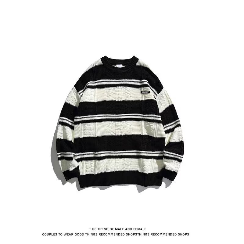 Sweaters & Cardigans | Cotton Blend Striped Textured Jumper  – Mens Clothing Mens