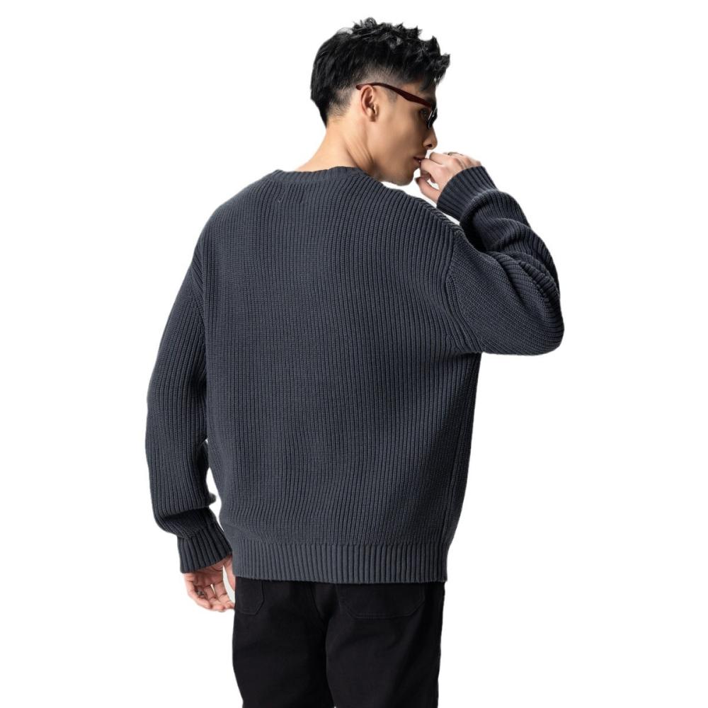 Sweaters & Cardigans | Cotton Blend Textured Crew Neck Jumper  – Mens Clothing Mens