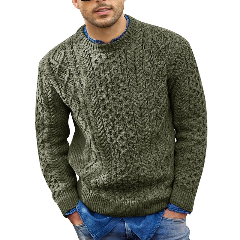 Sweaters & Cardigans | Cotton Blend Textured Crew Neck Jumper  – Mens Clothing Mens