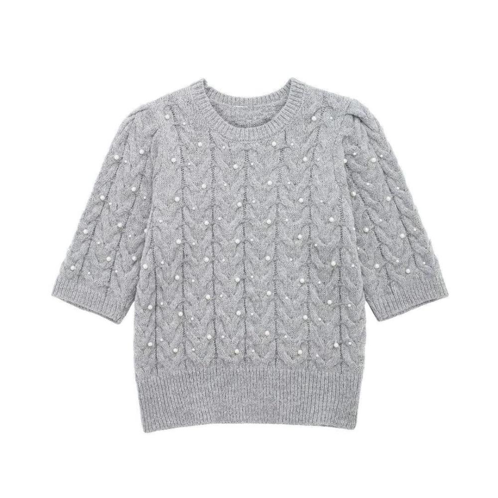 Sweaters & Cardigans | Embellished Crew Neck Knitted Top  – Womens Clothing Sweaters & Cardigans