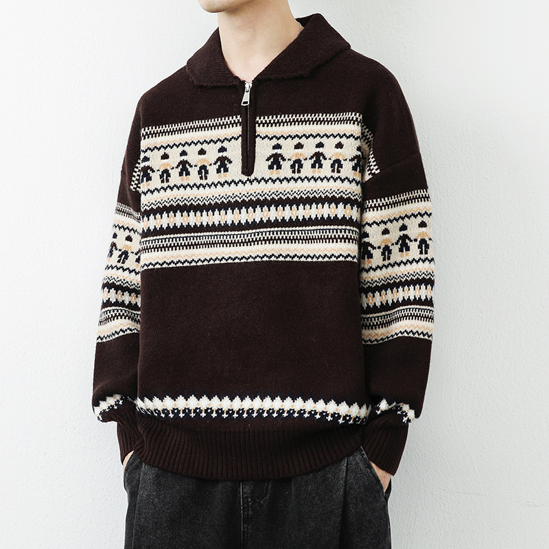 Sweaters & Cardigans | Fair Isle Funnel Neck Jumper  – Mens Clothing Mens