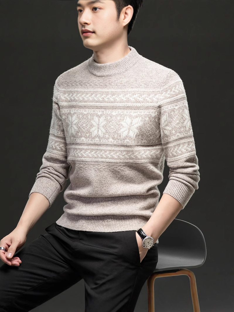 Sweaters & Cardigans | Merino Wool Rich Fair Isle Crew Neck Jumper  – Mens Clothing Mens