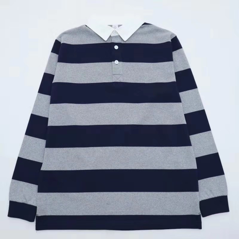 Tops | Cotton Blend Striped Rugby Top  – Womens Clothing Tops