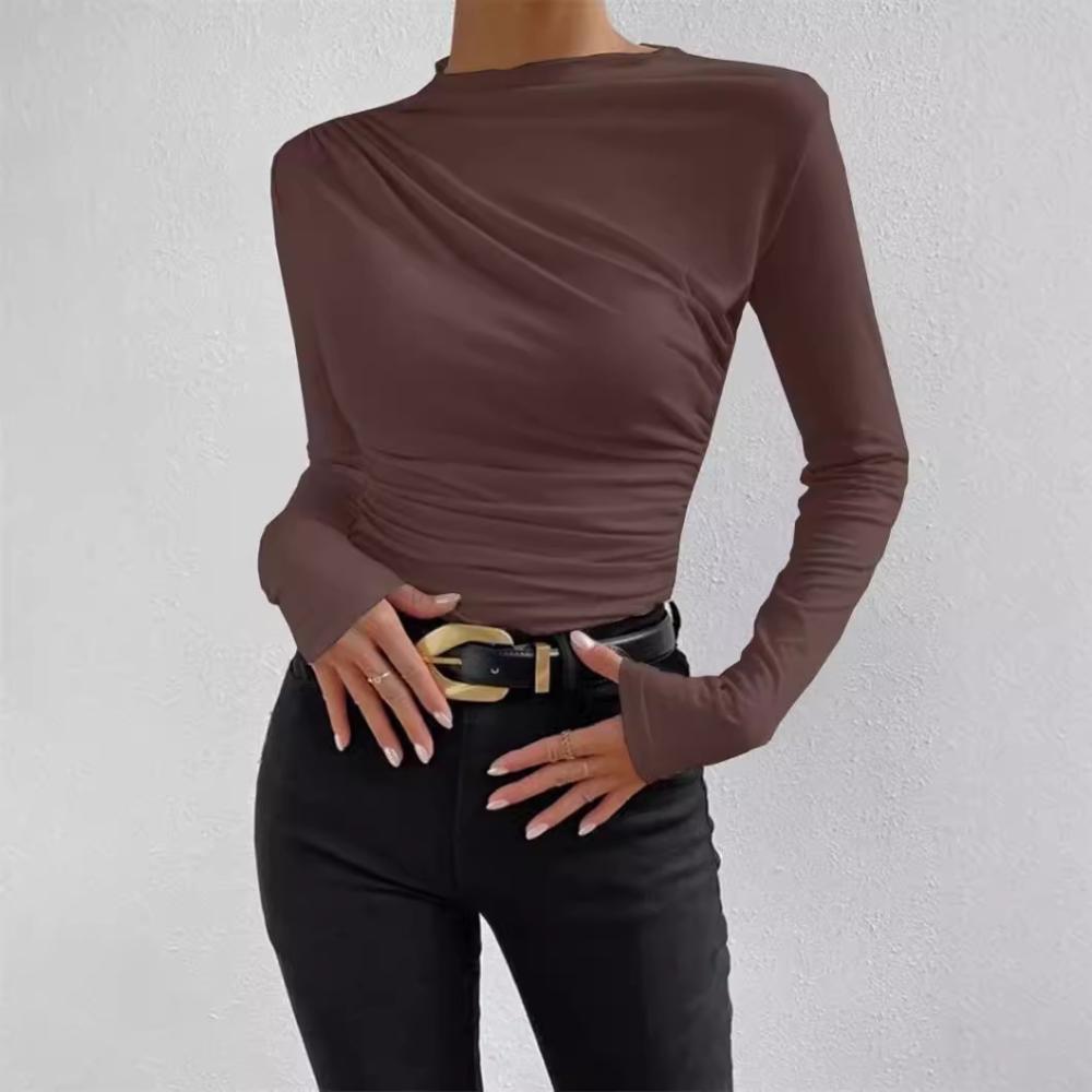 Tops | Jersey Draped Fitted Top  – Womens Clothing Tops