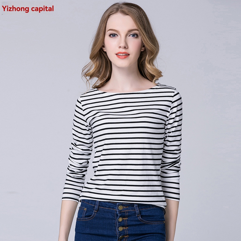 Tops | Pure Cotton Striped Slash Neck Slim Fit Top  – Womens Clothing Tops