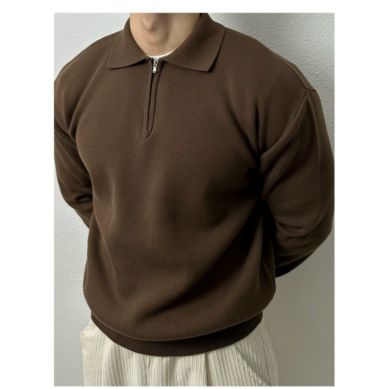 Tops, T-Shirts & Polos | Cotton Rich Zip Up Knitted Polo Shirt  – Mens Clothing Mens