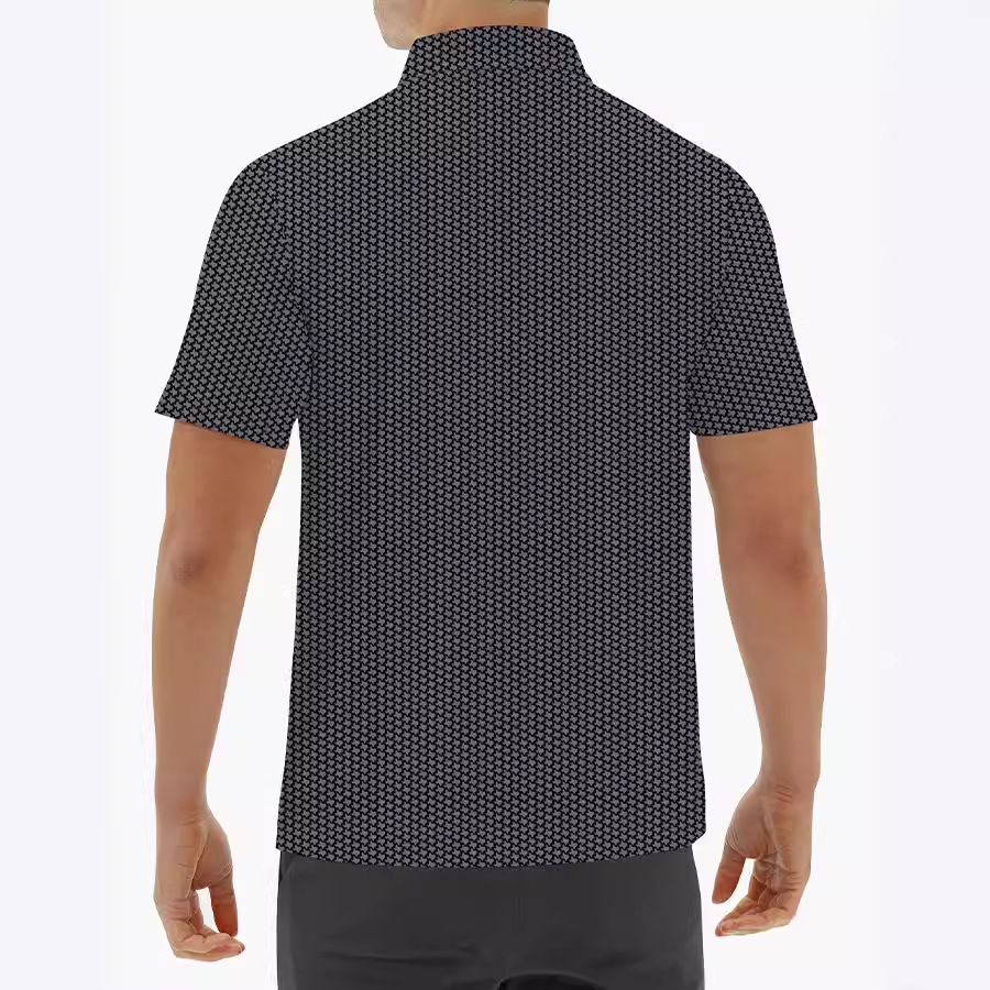 Tops, T-Shirts & Polos | Pure Cotton Geometric Print Polo Shirt  – Mens Clothing Mens