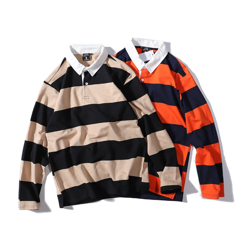 Tops, T-Shirts & Polos | Pure Cotton Striped Rugby Top  – Mens Clothing Mens