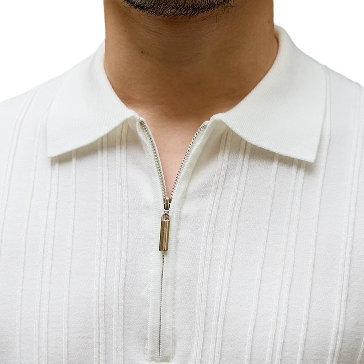 Tops, T-Shirts & Polos | Pure Cotton Textured Knitted Polo Shirt  – Mens Clothing Mens