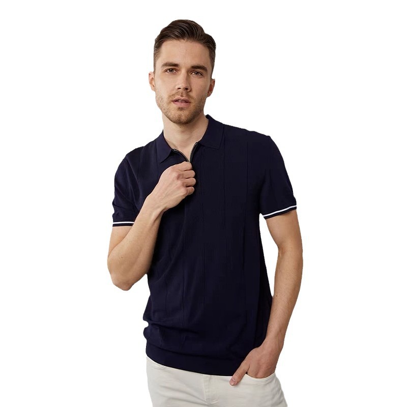 Tops, T-Shirts & Polos | Silk Cotton Knitted Polo Shirt  – Mens Clothing Mens